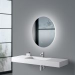 AQUAPERLA LM-LED-R1-6060 ROUND PLAIN LED MIRROR 600MM 3 COLOR LIGHTING TOUCH SENSOR SWITCH DEFOGGER PAD WALL MOUNTED ACRYLIC MIRROR BACK LIGHTING