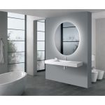 AQUAPERLA LM-LED-R1-7575 ROUND PLAIN LED MIRROR 750MM 3 COLOR LIGHTING TOUCH SENSOR SWITCH DEFOGGER PAD WALL MOUNTED ACRYLIC MIRROR BACK LIGHTING