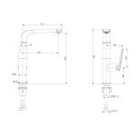 AQUAPERLA OX1038.KM SWIVEL FLICK KITCHEN SINK MIXER BLACK