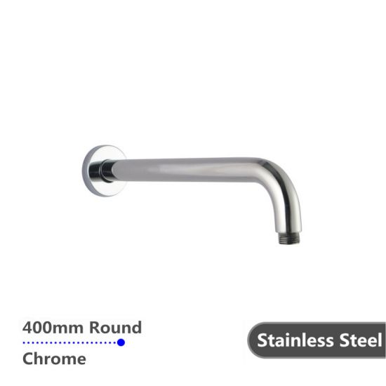 AQUAPERLA CH0108.SA ROUND STAINLESS STEEL WALL MOUNTED SHOWER ARM 400MM CHROME