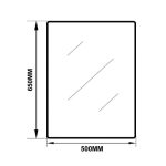 AQUAPERLA MR-5065BS 500x650x40MM RECTANGLE ALUMINUM FRAMED BATHROOM WALL MIRROR BLACK