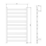 AQUAPERLA CH09.S.HTR SQUARE ELECTRIC HEATED TOWEL RACK 9 BARS CHROME