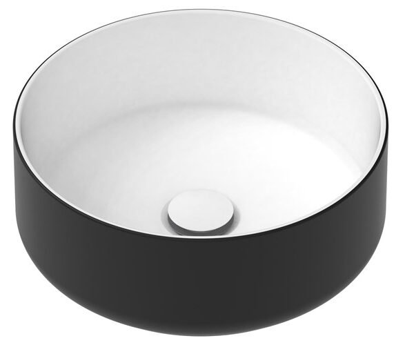 ADP TOPCMAR360BW MARGOT DUO ROUND ABOVE COUNTER BASIN MATTE BLACK AND WHITE
