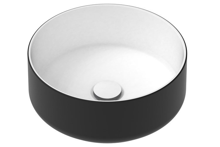 ADP TOPCMAR360BW MARGOT DUO ROUND ABOVE COUNTER BASIN MATTE BLACK AND WHITE