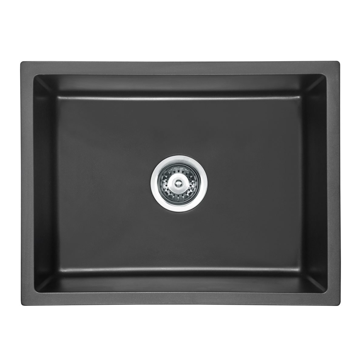 BADUNDKUCHE BKGS4545 ARCKO GRANITE UNDER/OVERMOUNT SINGLE BOWL GRANITE SINK MATTE BLACK