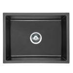 BADUNDKUCHE BKGS4545 ARCKO GRANITE UNDER/OVERMOUNT SINGLE BOWL GRANITE SINK MATTE BLACK