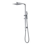 BADUNDKUCHE BKSS103 ECKIG SQUARE SLIDING SHOWER WITH OVERHEAD RAIN SHOWER CHROME AND COLOURED