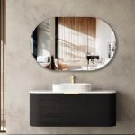 INSPIRE BO1200B BONDI CURVE WALL HUNG VANITY 1200 CABINET ONLY BLACK OAK
