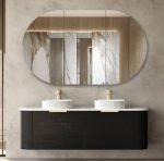 INSPIRE BO1500B BONDI CURVE WALL HUNG VANITY 1500 CABINET ONLY BLACK OAK