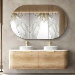 INSPIRE BO1500N BONDI CURVE WALL HUNG VANITY 1500 CABINET ONLY NATURAL OAK