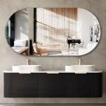 INSPIRE BO1800B BONDI CURVE WALL HUNG VANITY 1800 CABINET ONLY BLACK OAK