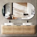 INSPIRE BO1800N BONDI CURVE WALL HUNG VANITY 1800 CABINET ONLY NATURAL OAK