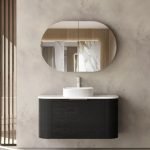 INSPIRE BO900B BONDI CURVE WALL HUNG VANITY 900 CABINET ONLY BLACK OAK