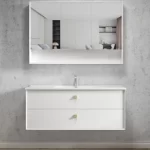 INSPIRE BS1200W BOSTON BEVEL EDGE WALL HUNG VANITY 1200 CABINET ONLY MATTE WHITE