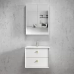 INSPIRE BS600W BOSTON BEVEL EDGE WALL HUNG VANITY 600 CABINET ONLY MATTE WHITE