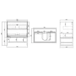 INSPIRE BS750G BOSTON BEVEL EDGE WALL HUNG VANITY 750 CABINET ONLY MATTE GREY