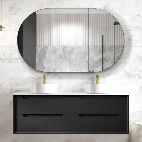 INSPIRE BY1500B BYRON WALL HUNG VANITY 1500 CABINET ONLY BLACK OAK