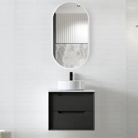 INSPIRE BY600B BYRON WALL HUNG VANITY 600 CABINET ONLY BLACK OAK