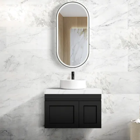 OTTI HPM750B HAMPTON MARK II WALL HUNG VANITY 750 CABINET ONLY MATTE BLACK