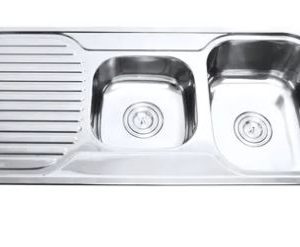 INSPIRE IS1018-1R ONE AND HALF BOWL SOFT EDGED KITCHEN / LAUNDRY SINK STAINLESS STEEL
