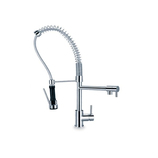 BADUNDKUCHE KM0057 KÜCHENDESIGNER DELUXE GOOSENECK KITCHEN MIXER CHROME