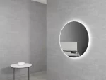 INSPIRE LED-B-R800 ROUND LED MIRROR WITH SPEAKERS BRONTE 800 STONE FRAME