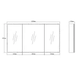 INSPIRE LED-PSV1200 LED SHAVING CABINET MOONLIGHT 1200 SOLID SURFACE STONE EDGE