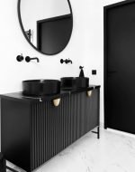INSPIRE MA1500B MARLO WAVE BOARD WALL HUNG VANITY 1500 CABINET ONLY MATTE BLACK