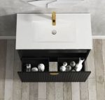 INSPIRE MA600B MARLO WAVE BOARD WALL HUNG VANITY 600 CABINET ONLY MATTE BLACK
