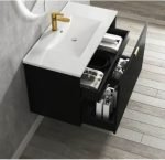 INSPIRE MA750B MARLO WAVE BOARD WALL HUNG VANITY 750 CABINET ONLY MATTE BLACK