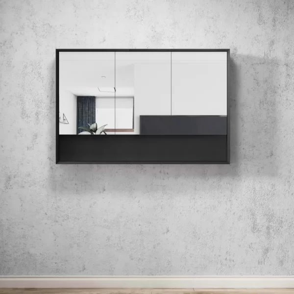 INSPIRE MASV120B MARLO WALL HUNG SHAVING CABINET 1200 MATTE BLACK