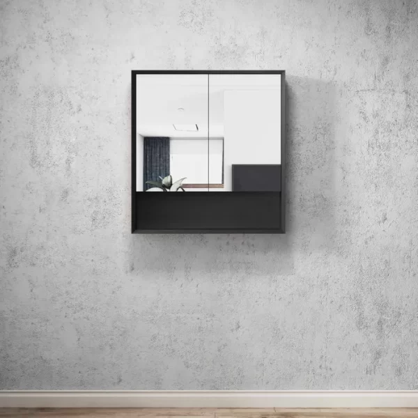 INSPIRE MASV750B MARLO WALL HUNG SHAVING CABINET 750 MATTE BLACK