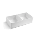 INSPIRE MC84455 BOSTON BUTLER DOUBLE BOWL KITCHEN/LAUNDRY SINK 845X455 WHITE