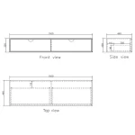 INSPIRE ML1500W MOONLIGHT WALL HUNG VANITY 1500 CABINET ONLY MATTE WHITE