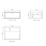 INSPIRE ML600W MOONLIGHT WALL HUNG VANITY 600 CABINET ONLY MATTE WHITE
