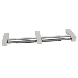 PATERSON SERIES DOUBLE TOILET ROLL HOLDER - SQUARE MOUNTING POLISHED STAINLESS STEEL METLAM ML6049PSS