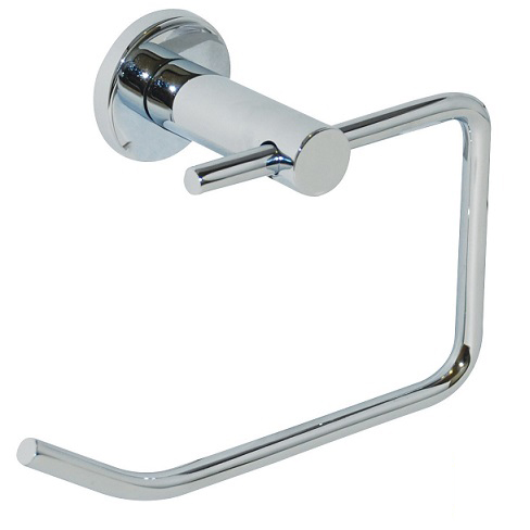 LACHLAN SERIES SINGLE TOILET ROLL HOLDER - ROUND MOUNTING BRIGHT CHROME PLATE METLAM ML6225