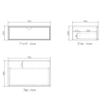 INSPIRE ML750W MOONLIGHT WALL HUNG VANITY 750 CABINET ONLY MATTE WHITE