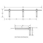 ACCESSIBLE FOLDING SHOWER SEAT - 960MML * 400MMW SATIN STAINLESS STEEL FRAME METALM ML991_CL