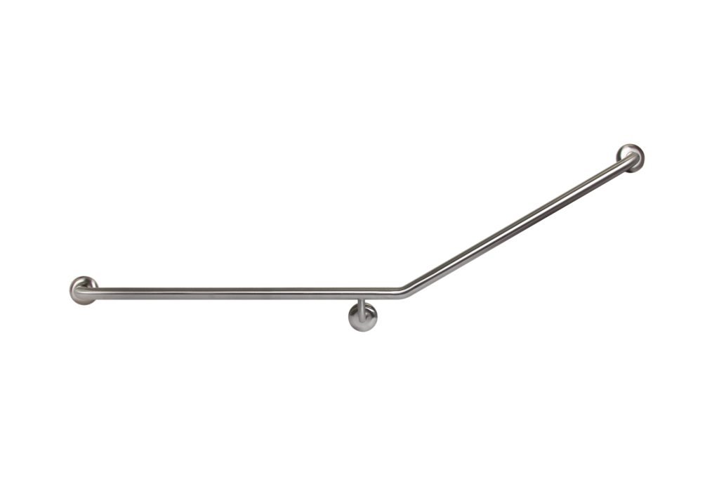 ACCESSIBLE LEFT HAND 30° GRAB RAIL, CONCEALED FIX SATIN STAINLESS STEEL METLAM MLR101_X