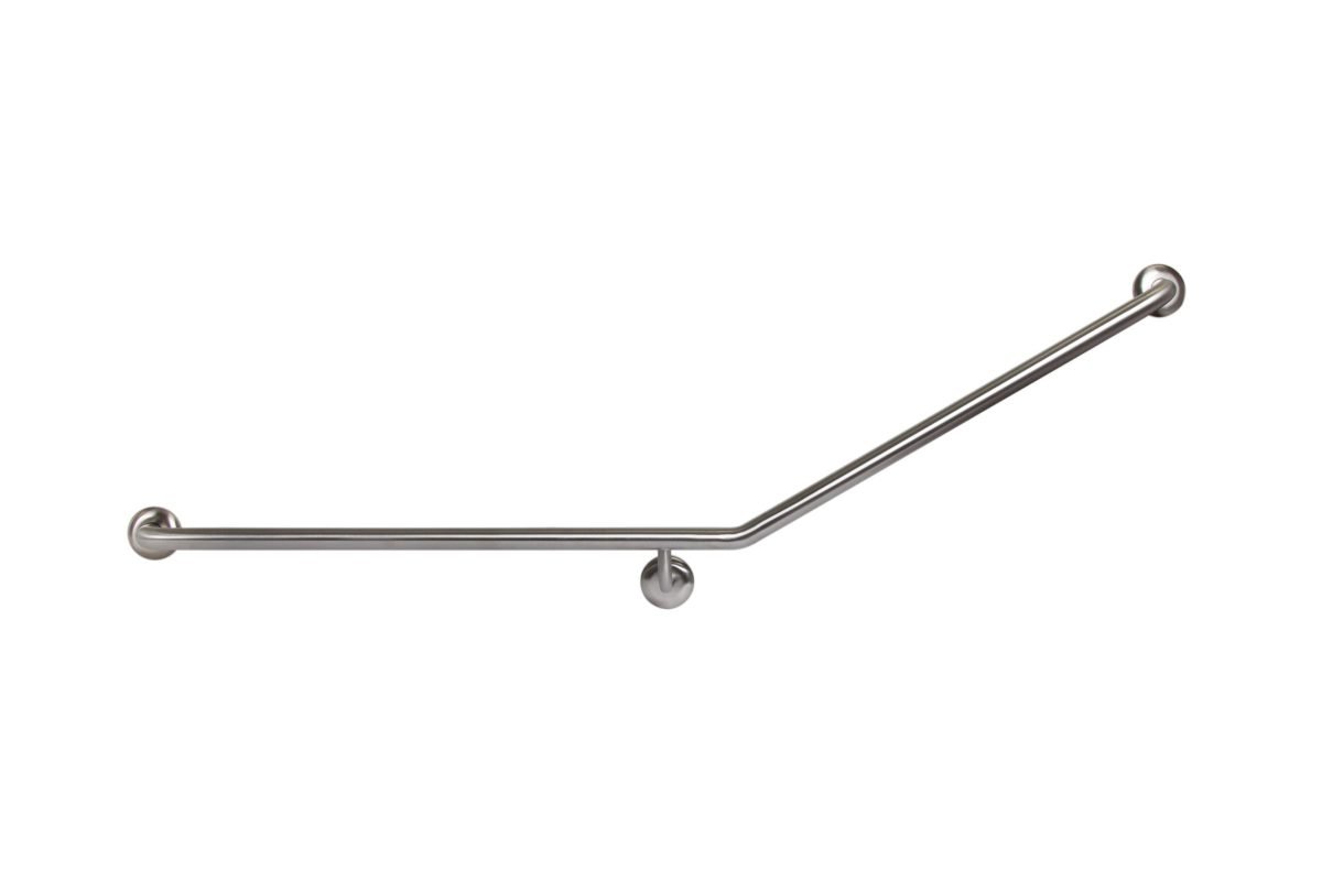 ACCESSIBLE LEFT HAND 30° GRAB RAIL, CONCEALED FIX SATIN STAINLESS STEEL METLAM MLR101_X