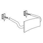 ACCESSIBLE TOILET STAINLESS STEEL BACK REST WITH CURVED ARM, VANDAL PROOF SATIN STAINLESS STEEL METLAM MLR119C_VP