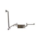 ACCESSIBLE 90° GRAB RAIL AND BACK REST SET WITH STAINLESS STEEL BACK REST, VANDAL PROOF RIGHT HAND SATIN STAINLESS STEEL METLAM MLR120RH_VPSET