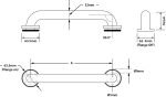 STRAIGHT GRAB RAIL, CONCEALED FIX - 300MM - 1200MM C TO C, 32MMØ POLISHED STAINLESS STEEL METLAM ML_GR POLISHED