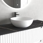 INSPIRE SSB3939 LONDON SOLID SURFACE ROUND ABOVE COUNTER BASIN MATTE WHITE