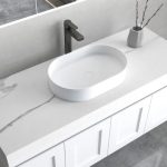 INSPIRE SSB5838 NOOSA SOLID SURFACE OVAL ABOVE COUNTER BASIN MATTE WHITE