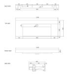 INSPIRE SSTML1200 MOONLIGHT SINGLE/DOUBLE WALL HUNG BASIN 1200 WHITE