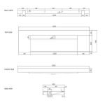 INSPIRE SSTML1500 MOONLIGHT SINGLE/DOUBLE WALL HUNG BASIN 1500 WHITE