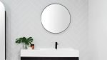 ROUND FRAMED MIRROR ALORA MATTE BLACK SMALO7070BK ADP