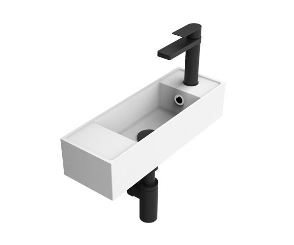 RECTANGULAR WALL-HUNG BASIN EON GLOSS/MATTE WHITE TOPSEON45W ADP